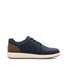 Rieker Plain Toe Laced Casual Shoe - Navy Tan
